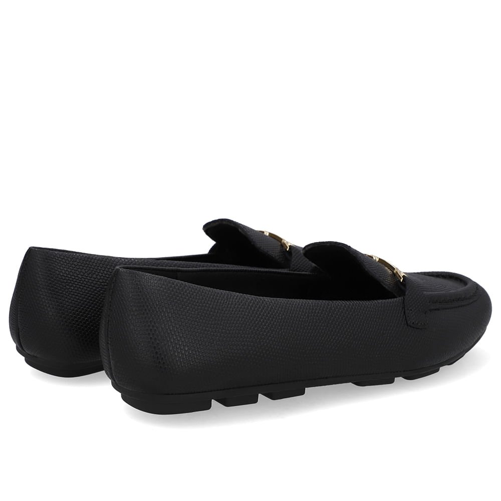 Mocassim Preto Couro Bridão Preto 3