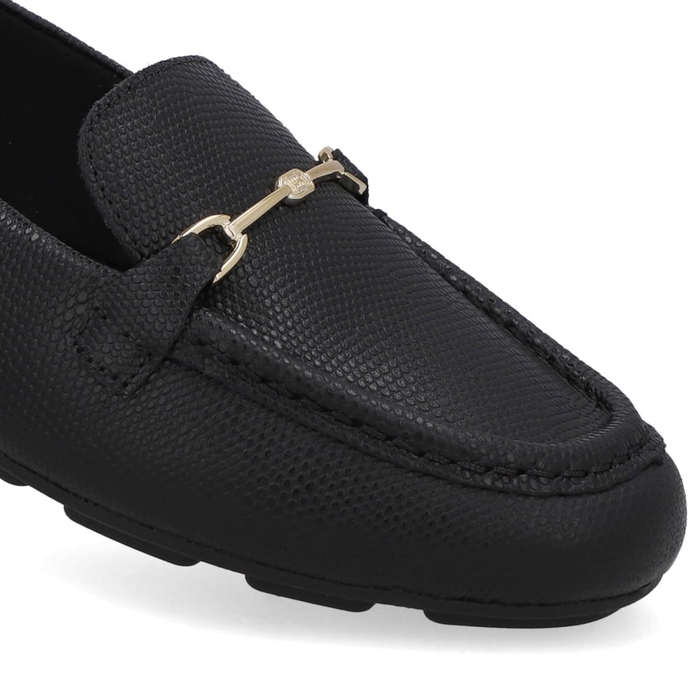 Mocassim Preto Couro Bridão Preto 4