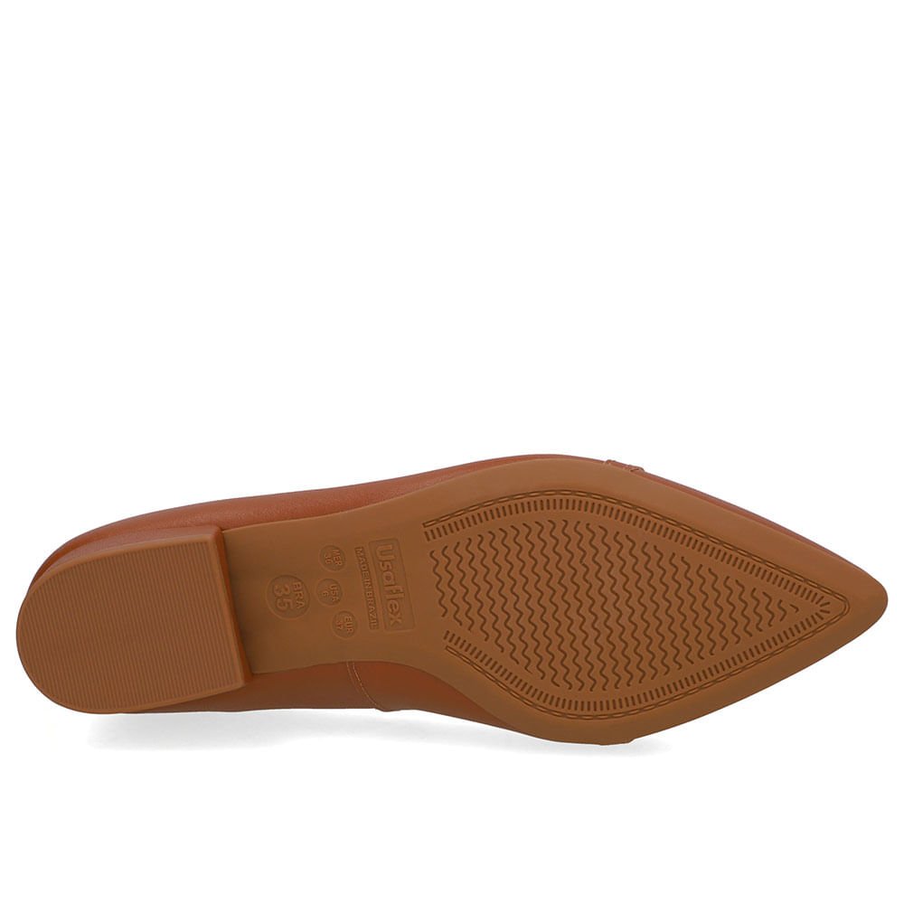 Scarpin Marrom Bico Fino Enfeite Top Marrom 5