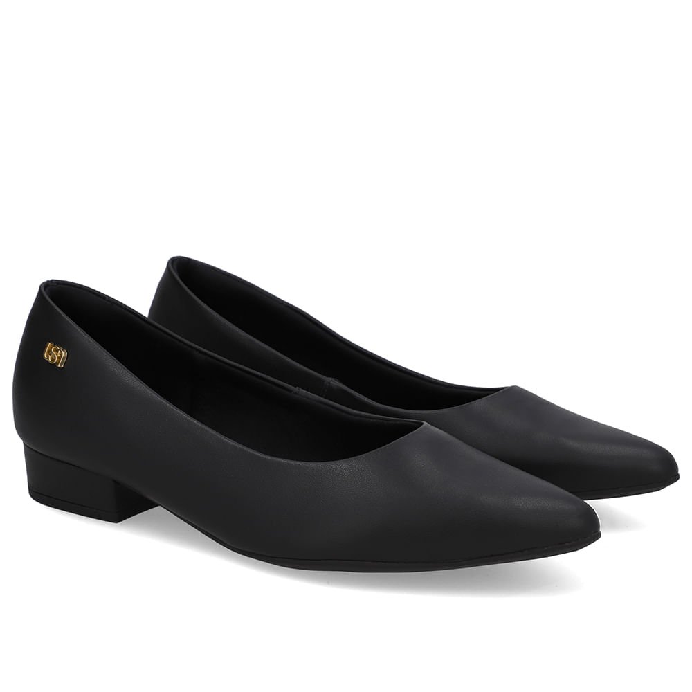 Scarpin Couro Preto Básico Preto 2