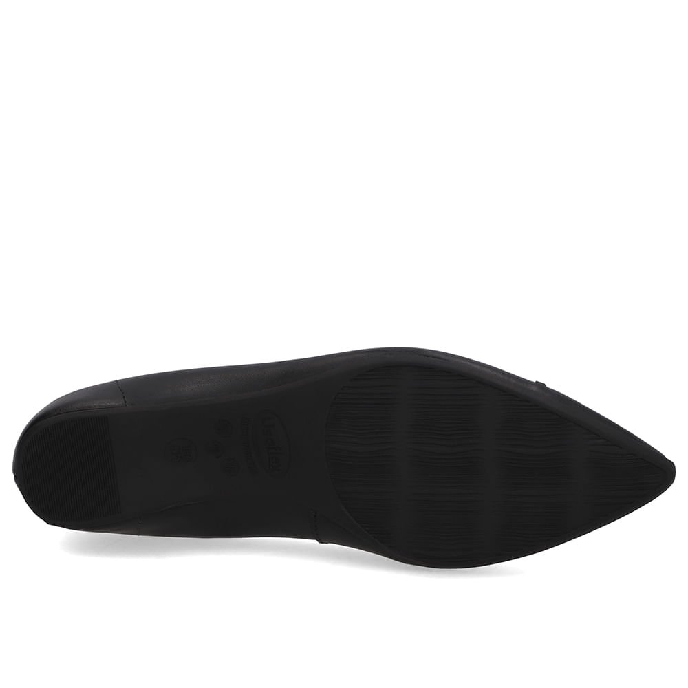 Sapatilha Preta Couro Pesponto Preto 5