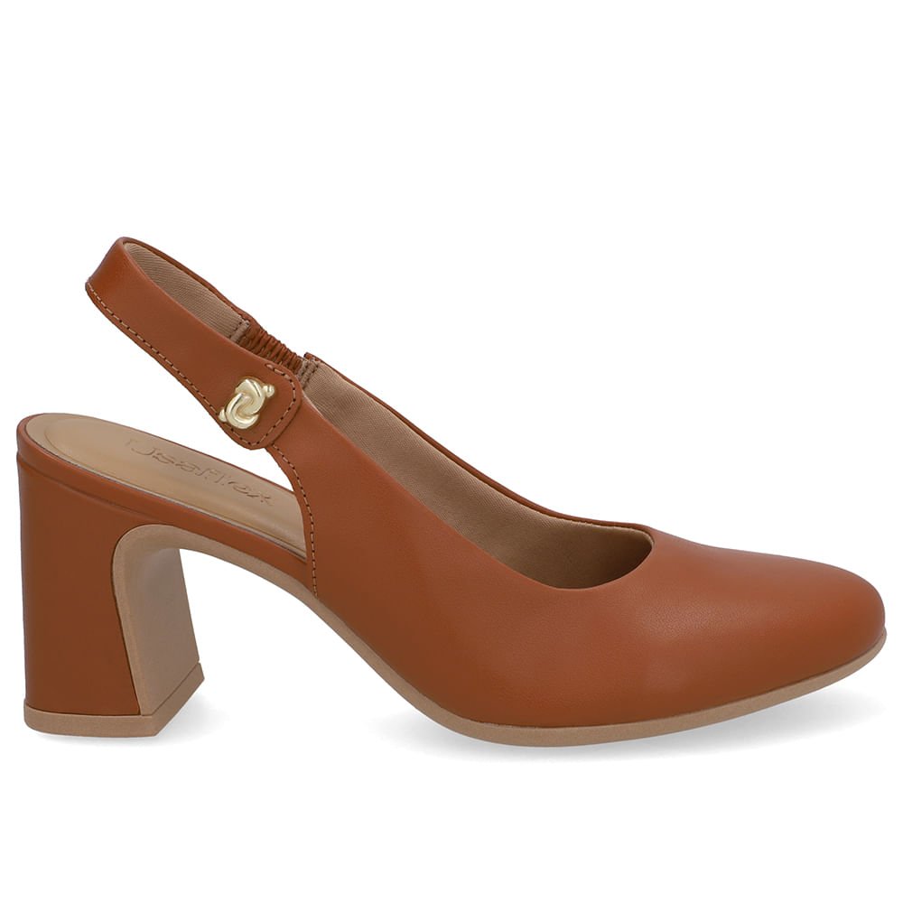 Slingback Marrom Couro Detalhe Nó