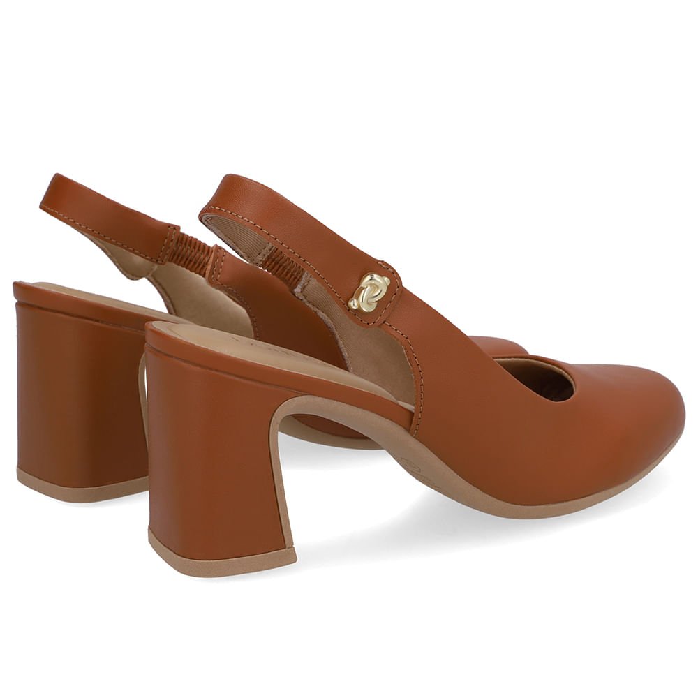 Slingback Marrom Couro Detalhe Nó Marrom 3