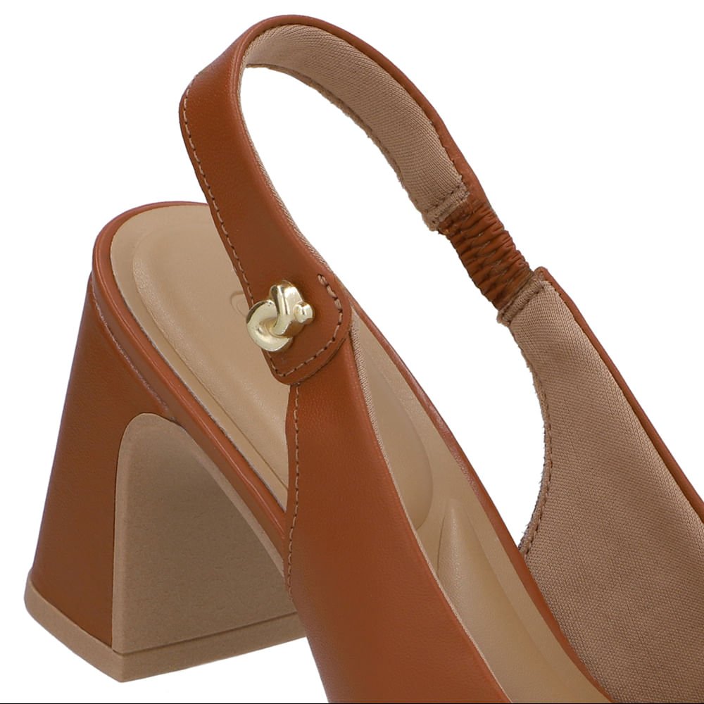 Slingback Marrom Couro Detalhe Nó Marrom 4