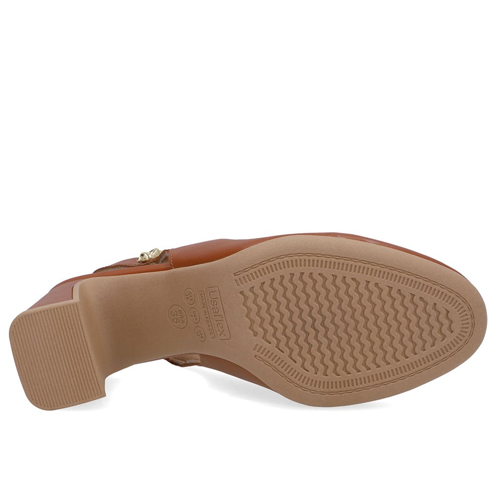 Slingback Marrom Couro Detalhe Nó Marrom 5