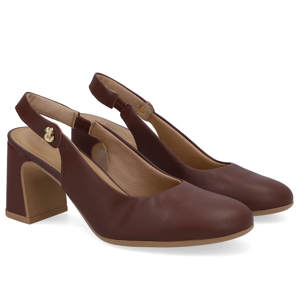 Slingback Vermelho Couro Detalhe Nó Vermelho 2