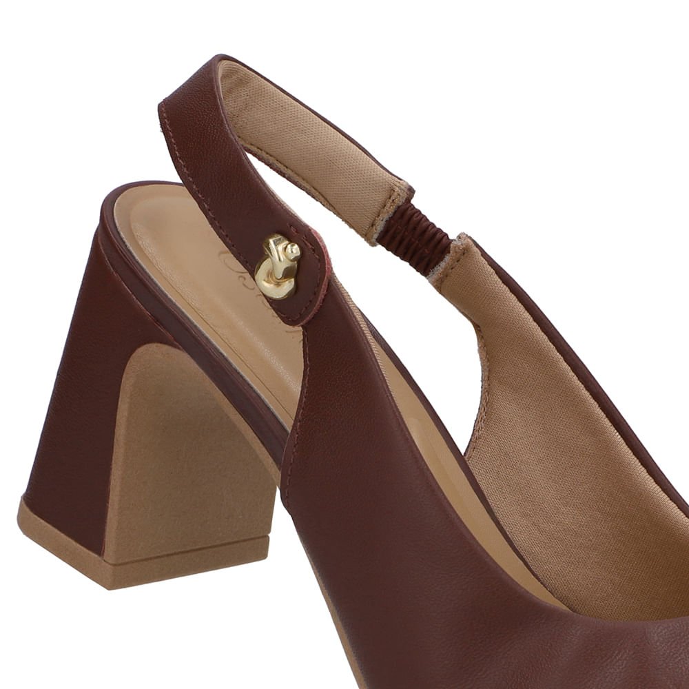 Slingback Vermelho Couro Detalhe Nó Vermelho 4