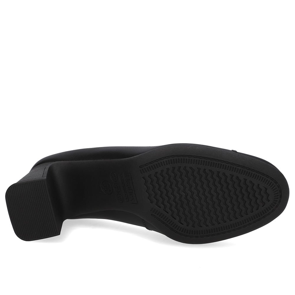 Scarpin Couro Preto Pesponto Preto 5