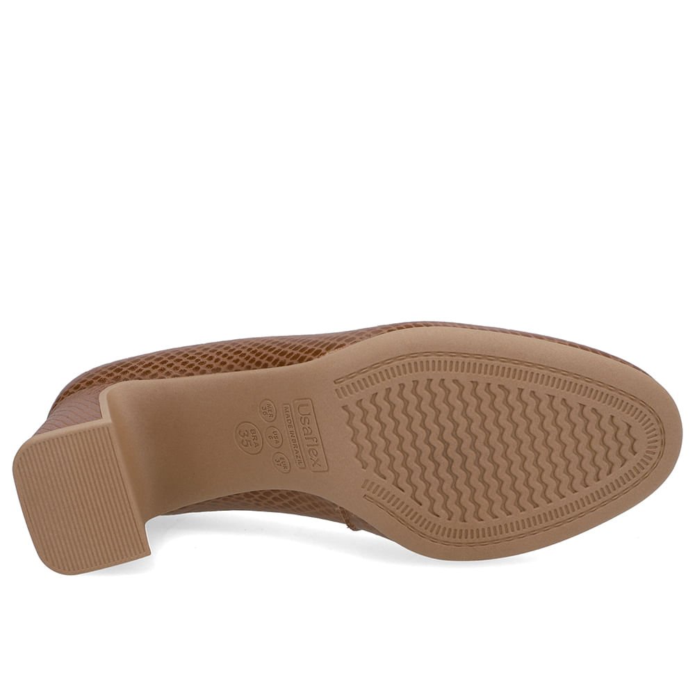 Scarpin Couro Marrom Canela Bico Redondo Marrom 5
