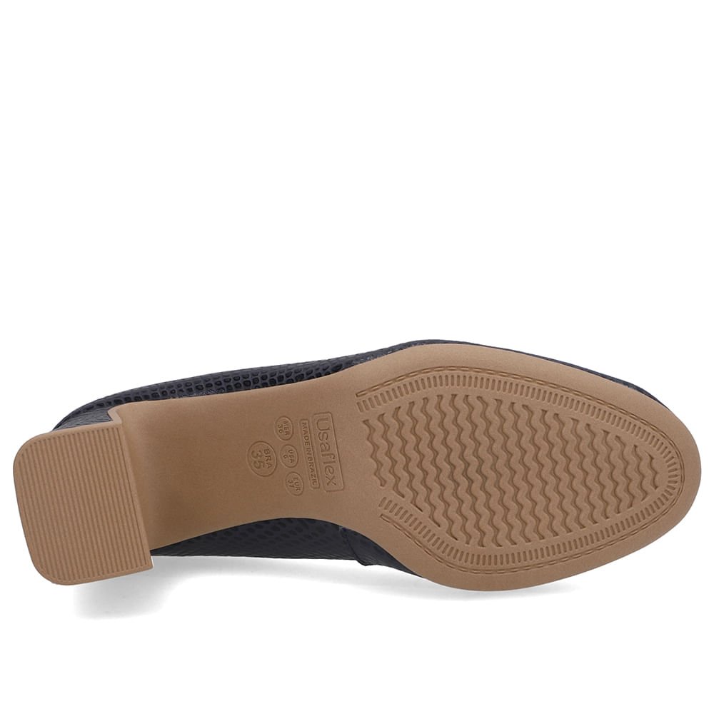 Scarpin Couro Azul Bico Redondo Azul 5