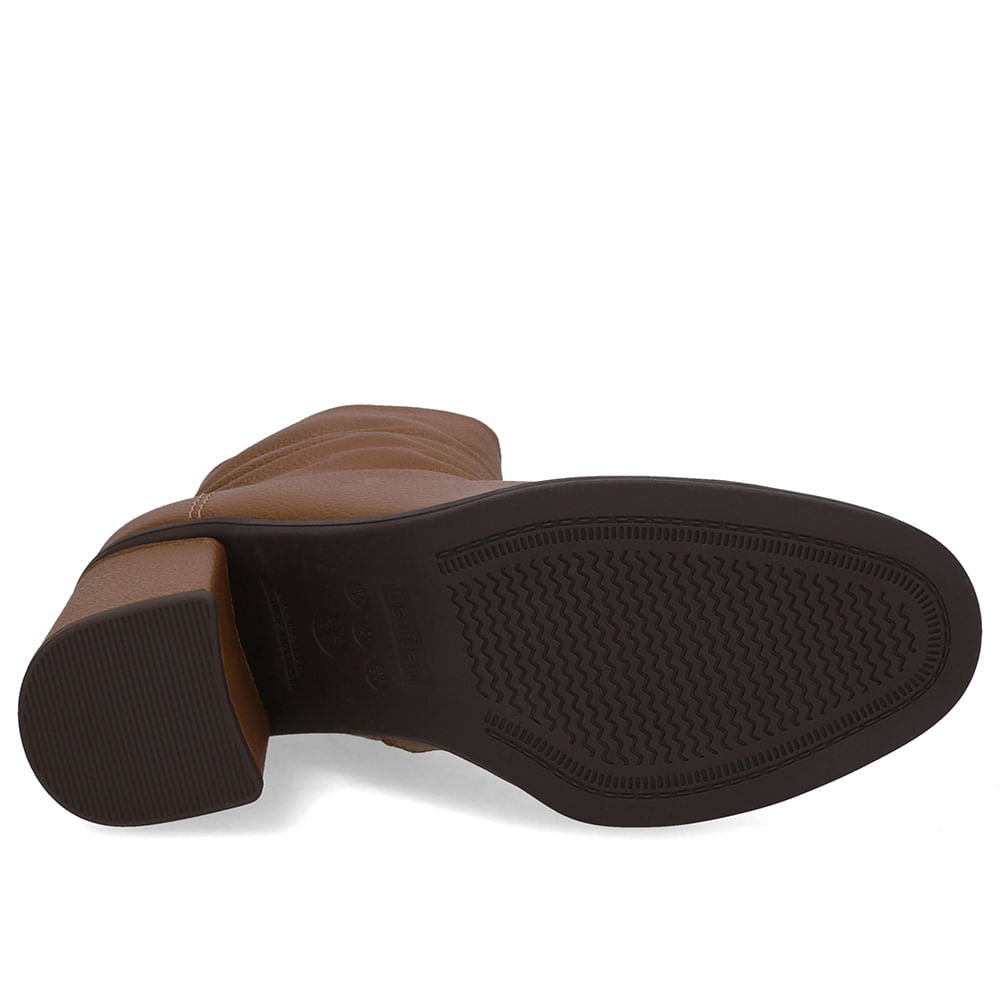 Bota Bico Redondo Couro Marrom Canela Marrom 5
