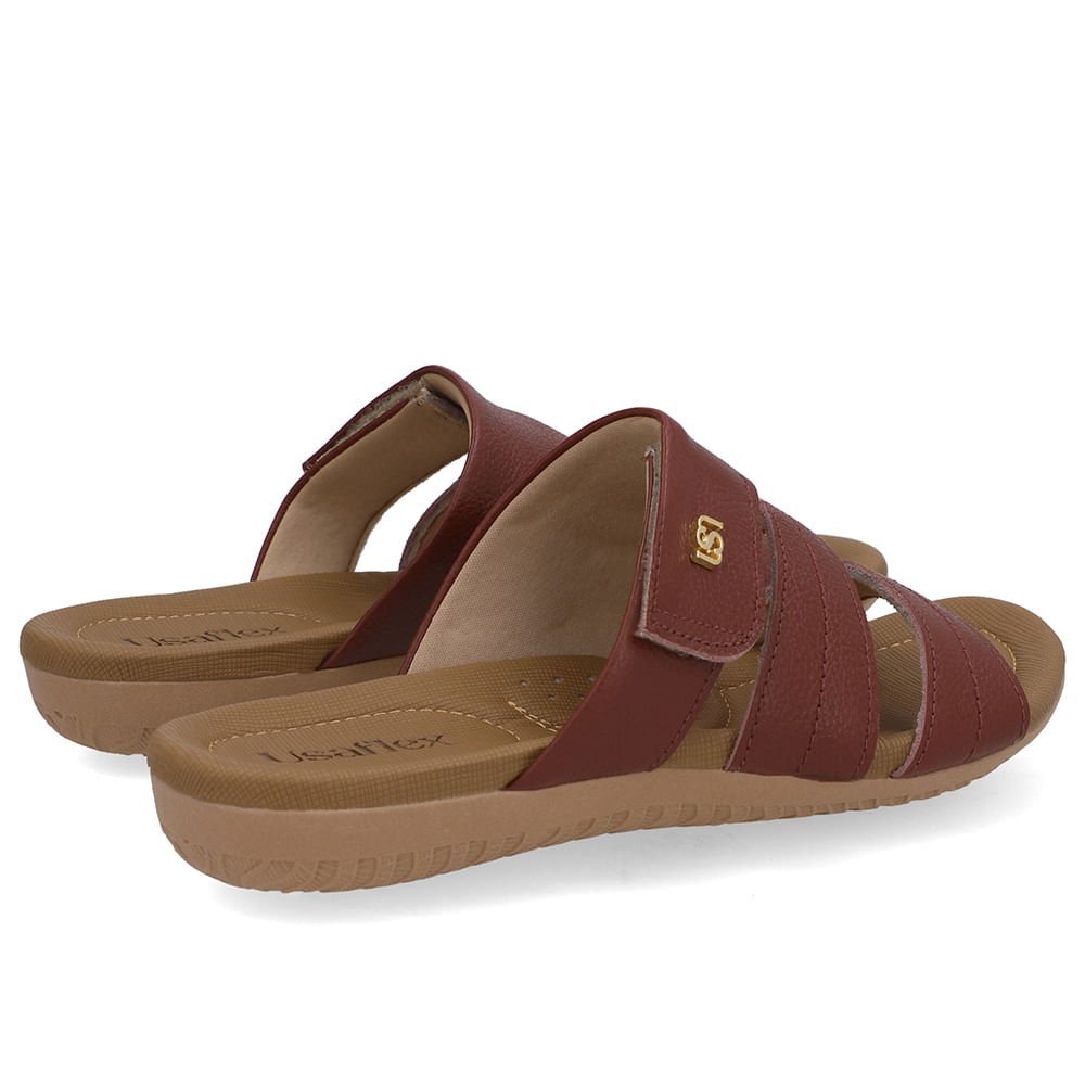 Tamanco Baixo Couro Vermelho Fecho-Flex Vermelho 3