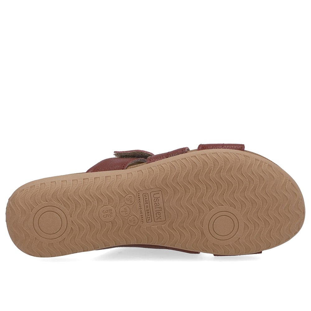 Tamanco Baixo Couro Vermelho Fecho-Flex Vermelho 5