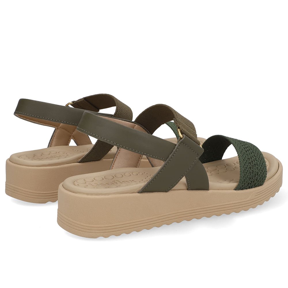 Sandália Salto Plataforma Tricot Verde Elástico Verde 3