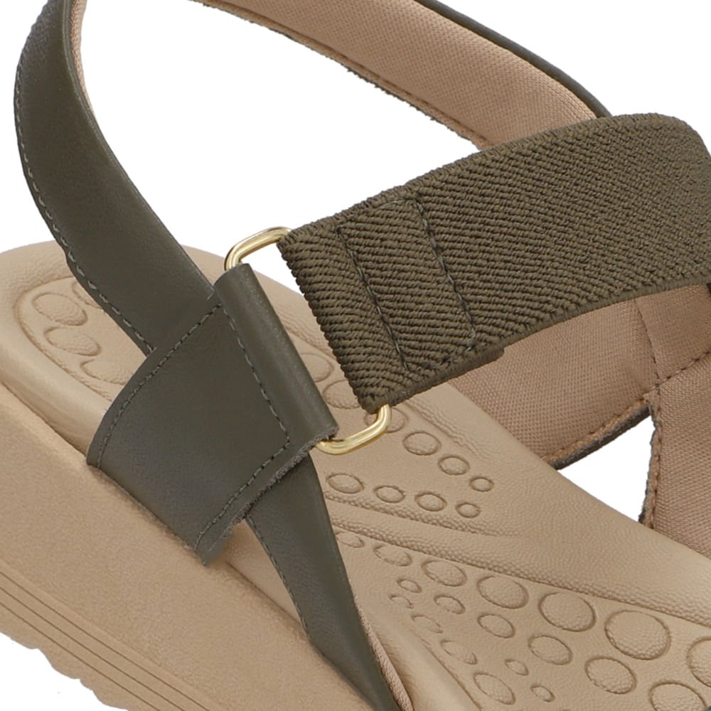 Sandália Salto Plataforma Tricot Verde Elástico Verde 4