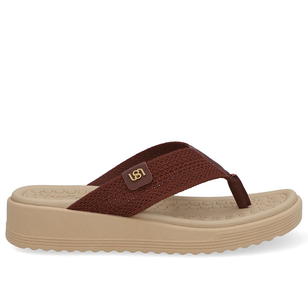 Chinelo Salto Plataforma Tricot Vermelho