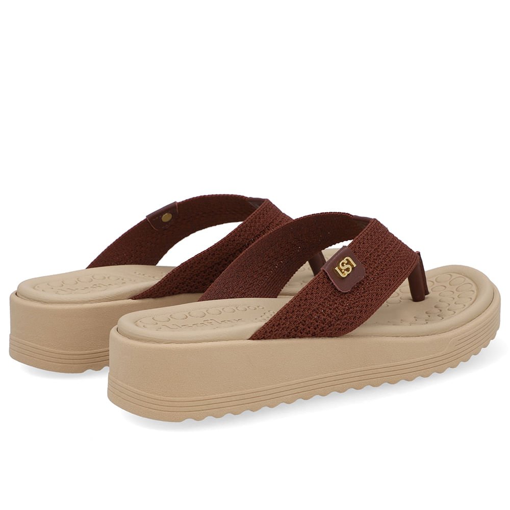 Chinelo Salto Plataforma Tricot Vermelho Vermelho 3