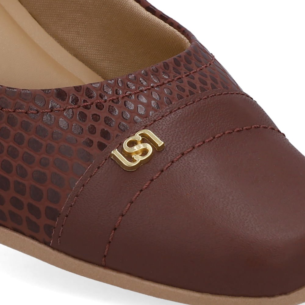 Scarpin Couro Vermelho Bico Quadrado Vermelho 4