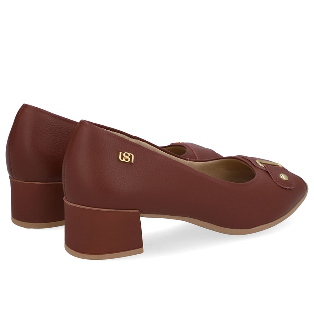 Peep Toe Salto Bloco Vermelho Bico Quadrado Vermelho 3