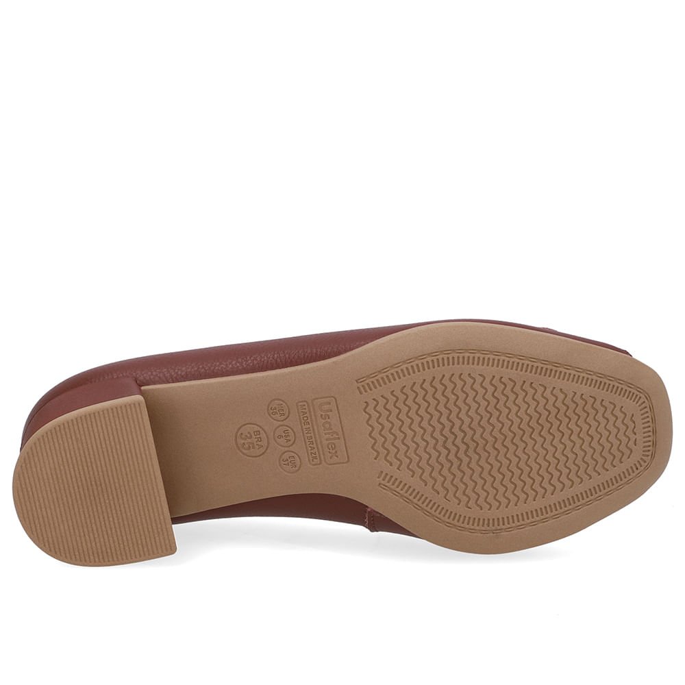 Peep Toe Salto Bloco Vermelho Bico Quadrado Vermelho 5