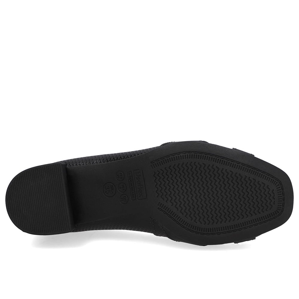 Scarpin Couro Preto Salto Bloco Preto 5