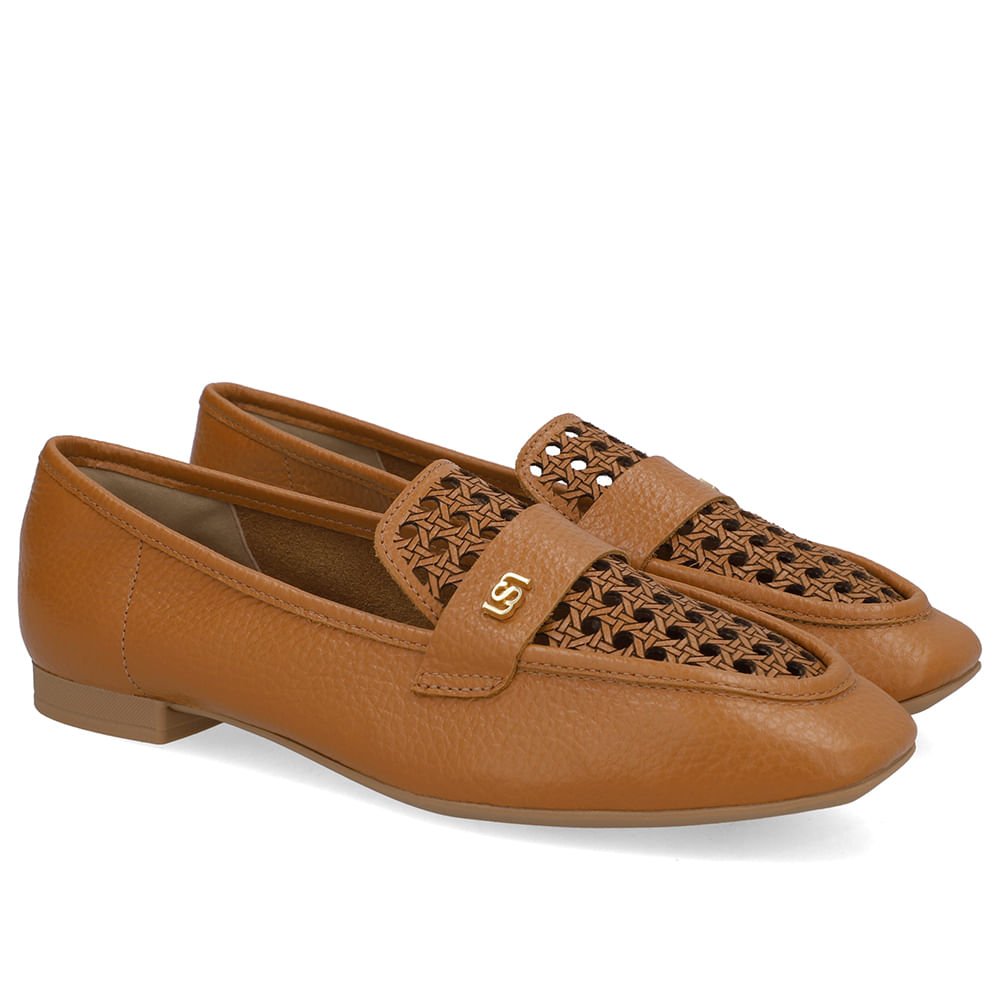 Loafer Couro Marrom Recortes Laser Marrom 2