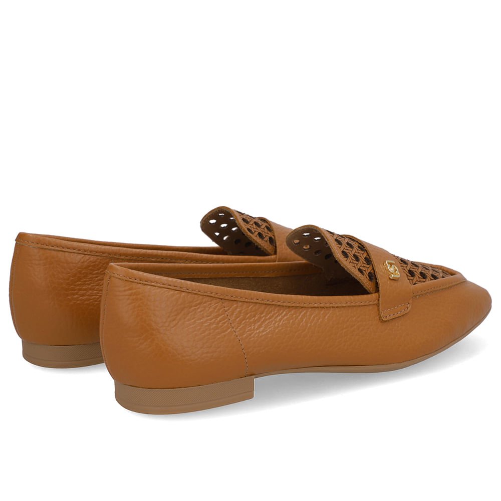 Loafer Couro Marrom Recortes Laser Marrom 3