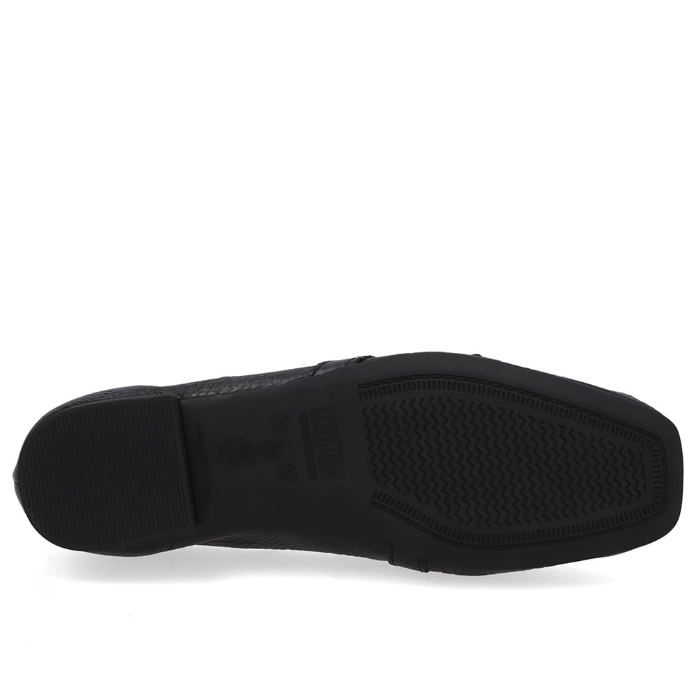 Loafer Couro Preto Enfeite Preto 5