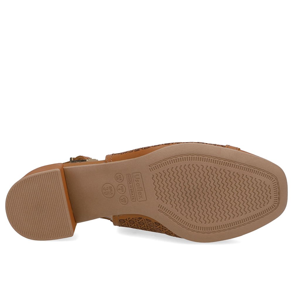 Slingback Marrom Couro Laser Marrom 5