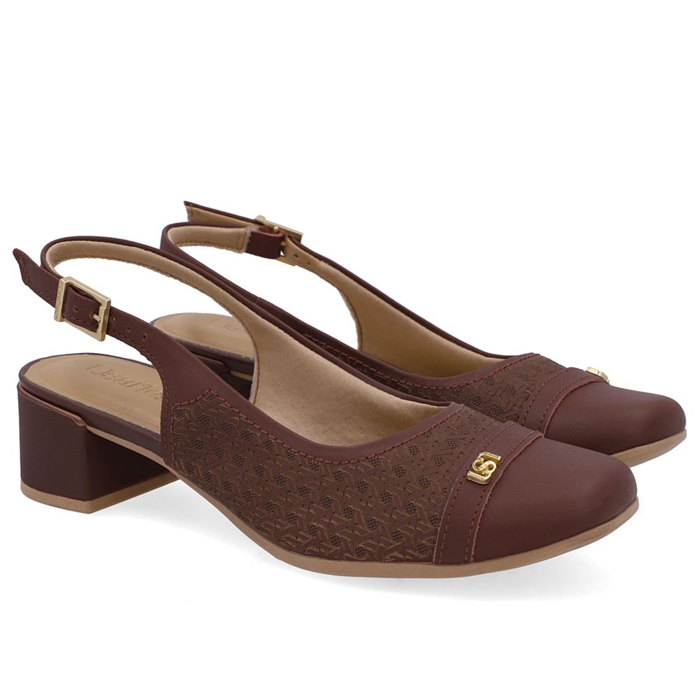 Slingback Vermelho Couro Laser Vermelho 2