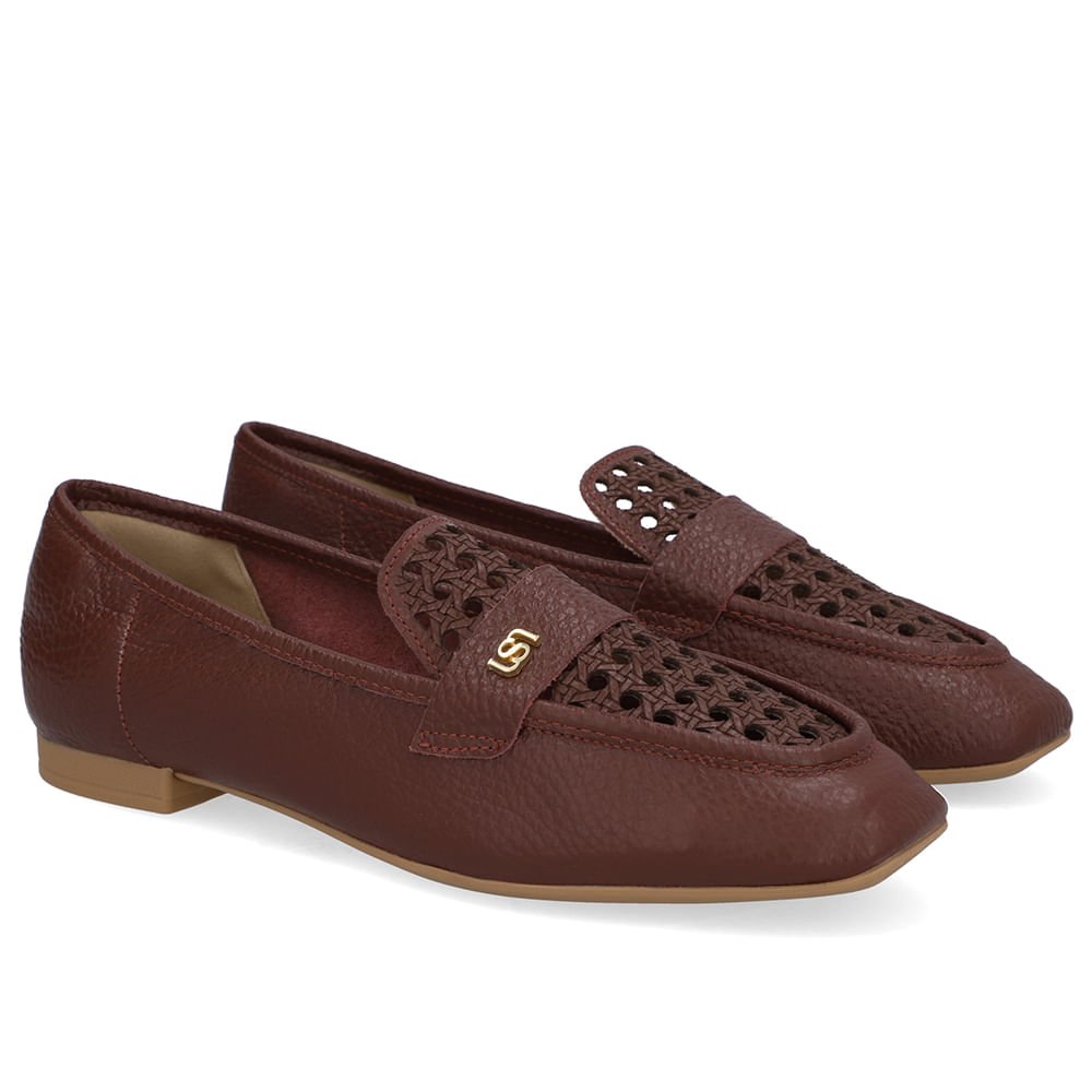 Loafer Couro Vermelho Recortes Laser Vermelho 2