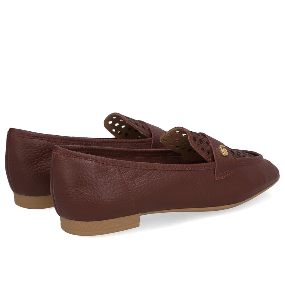 Loafer Couro Vermelho Recortes Laser Vermelho 3