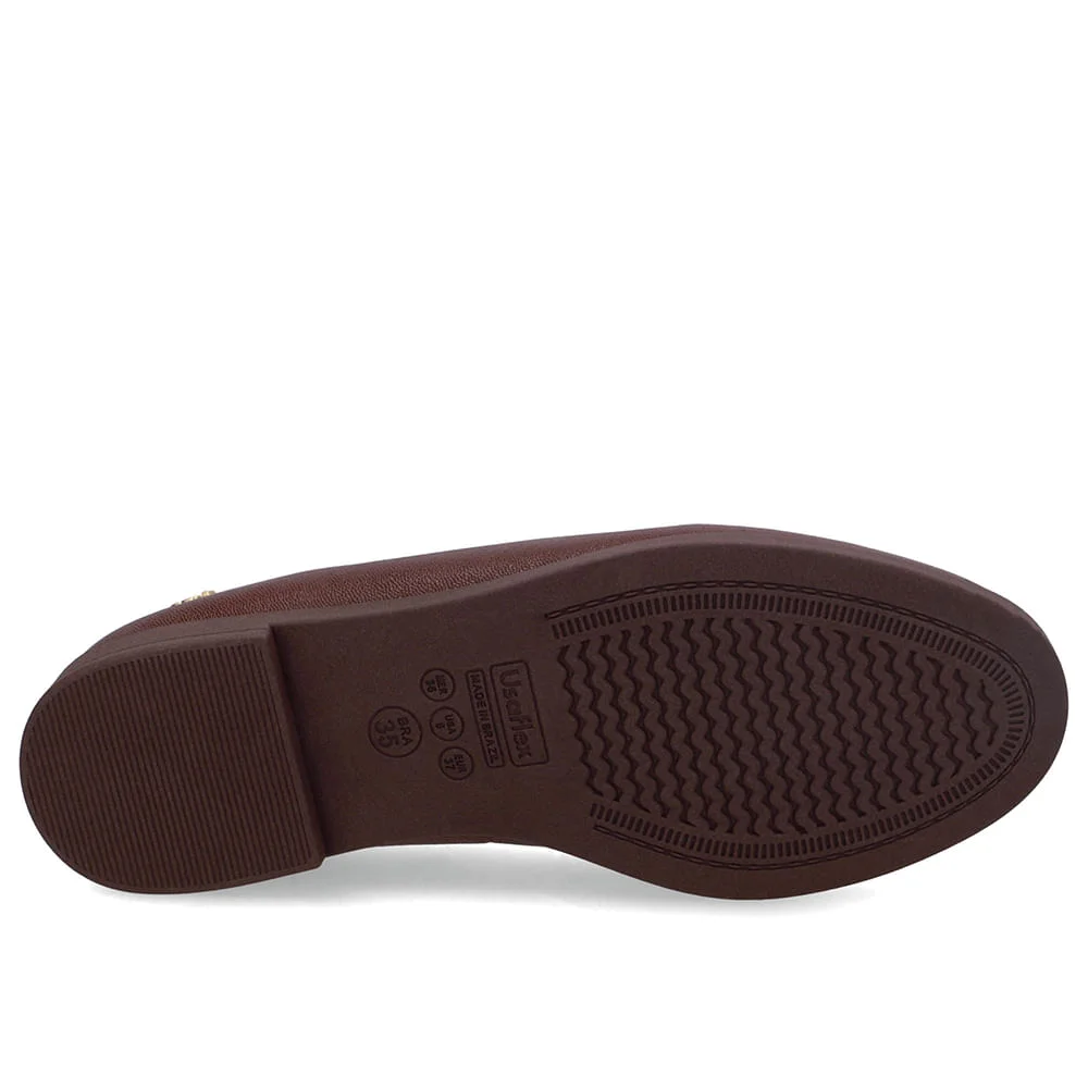 Loafer Couro Marrom Pinhão Detalhe Pelo Marrom 5