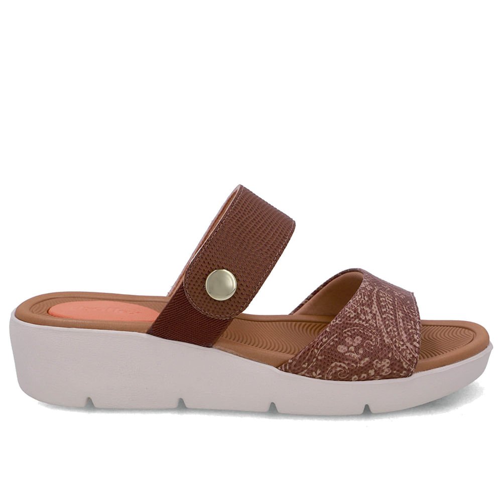 Tamanco Marrom Couro Bico Redondo Boho