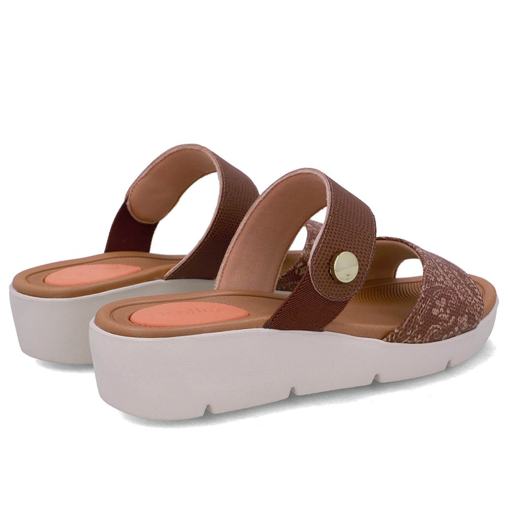 Tamanco Marrom Couro Bico Redondo Boho Marrom 3