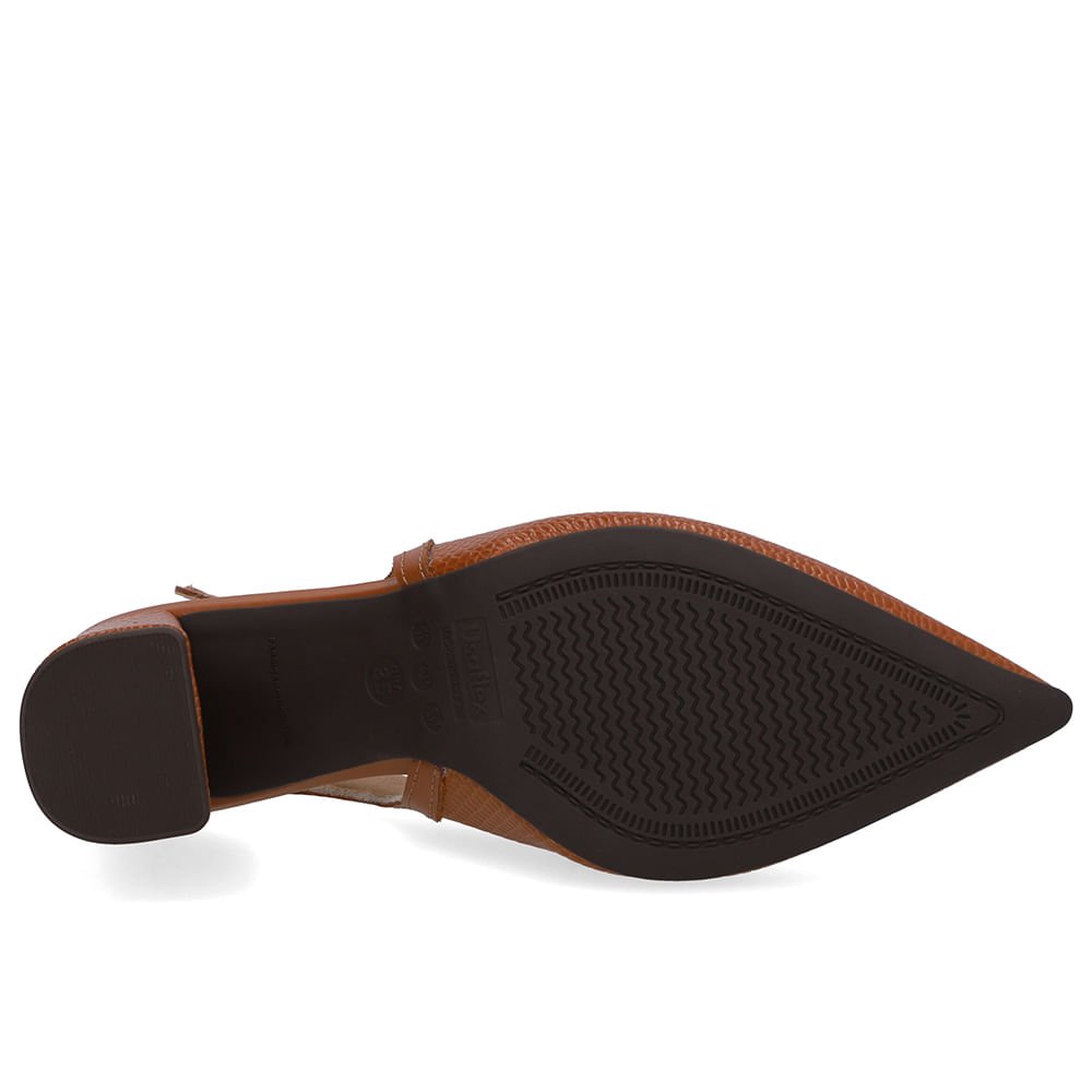 Slingback Marrom Couro Bico Fino Marrom 5