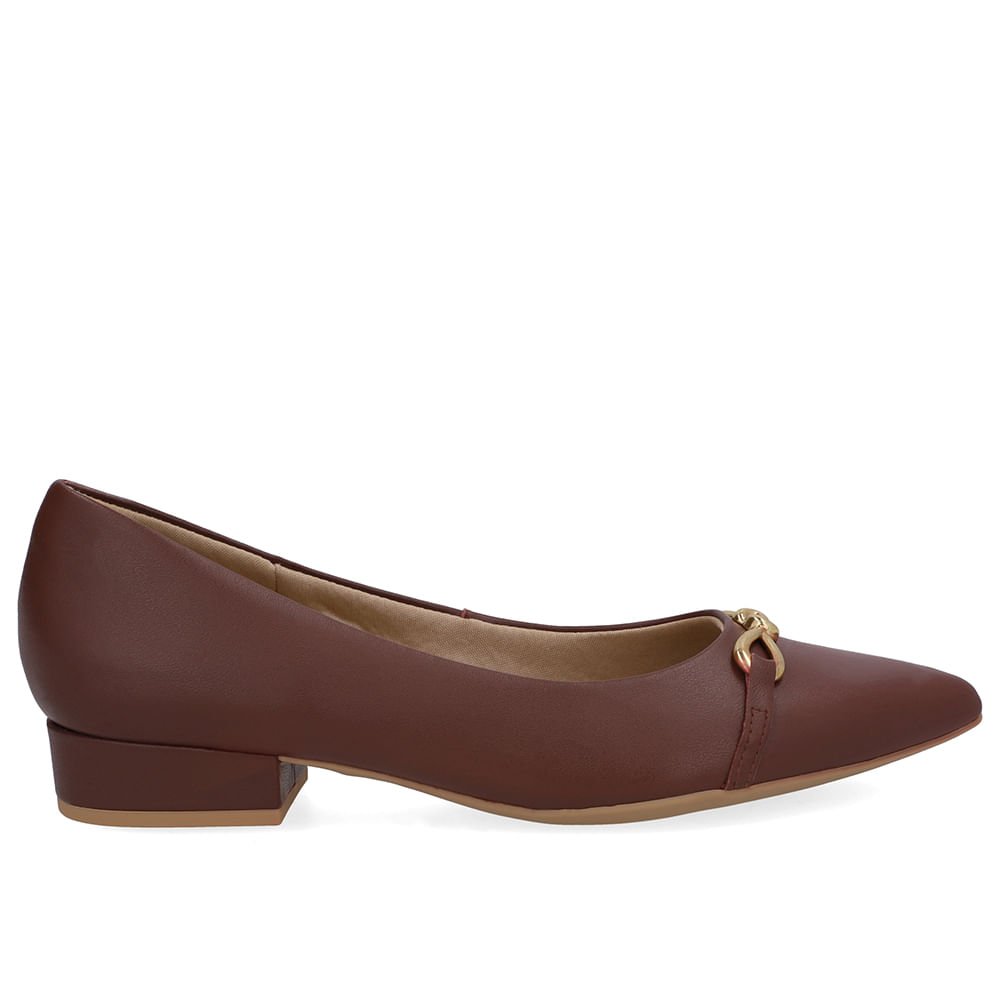 Scarpin Vermelho Bico Fino Enfeite Top