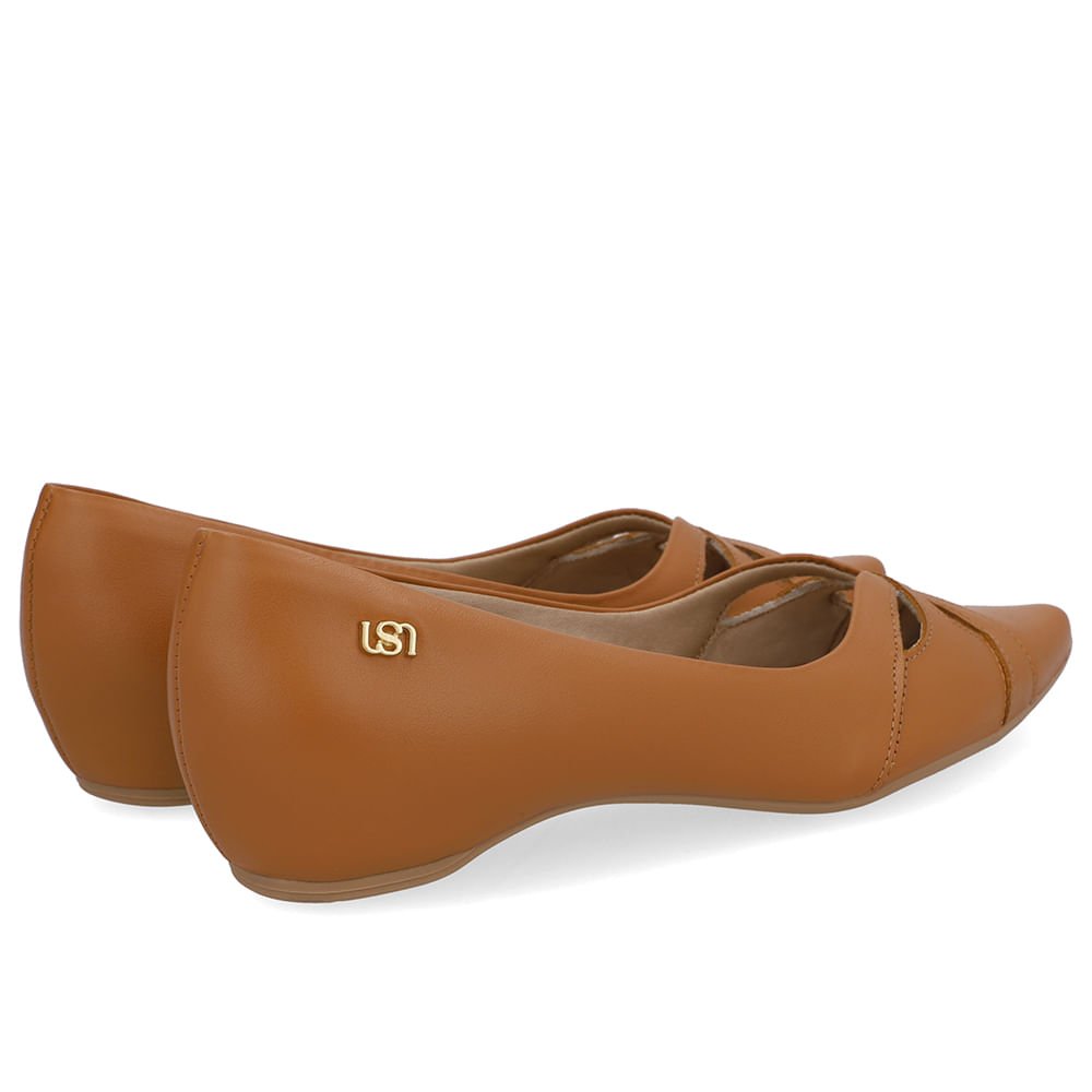 Sapatilha Marrom Couro Recortes Marrom 3