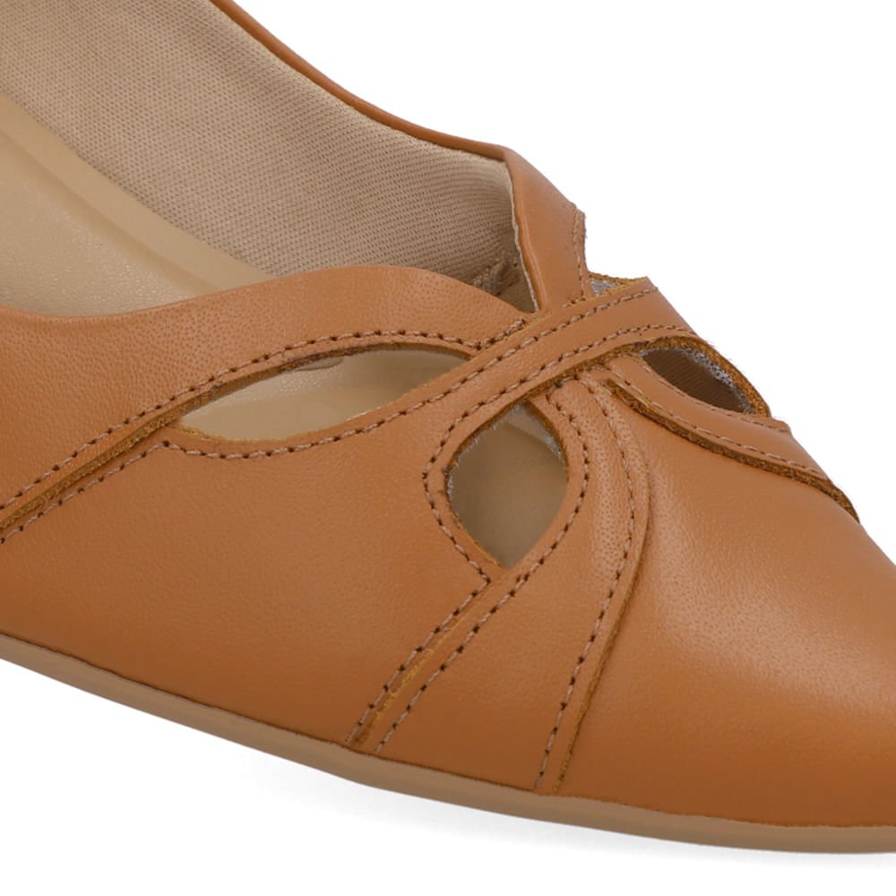 Sapatilha Marrom Couro Recortes Marrom 4