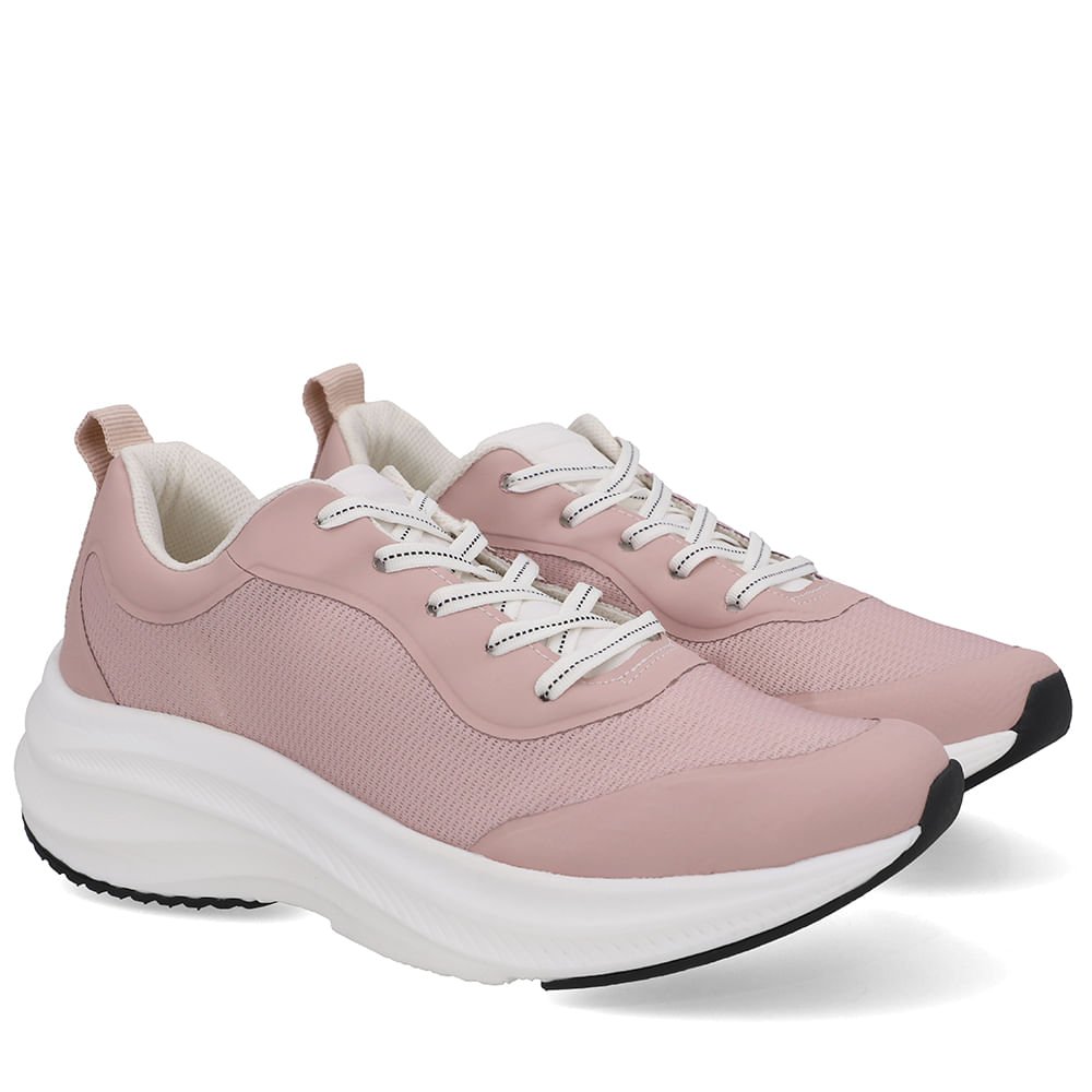 Tênis Rosa Claro Branco Cadarço Rosa 2
