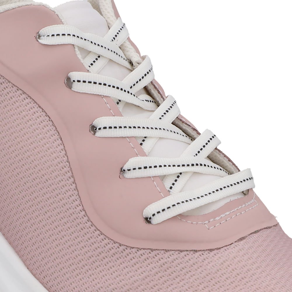 Tênis Rosa Claro Branco Cadarço Rosa 4