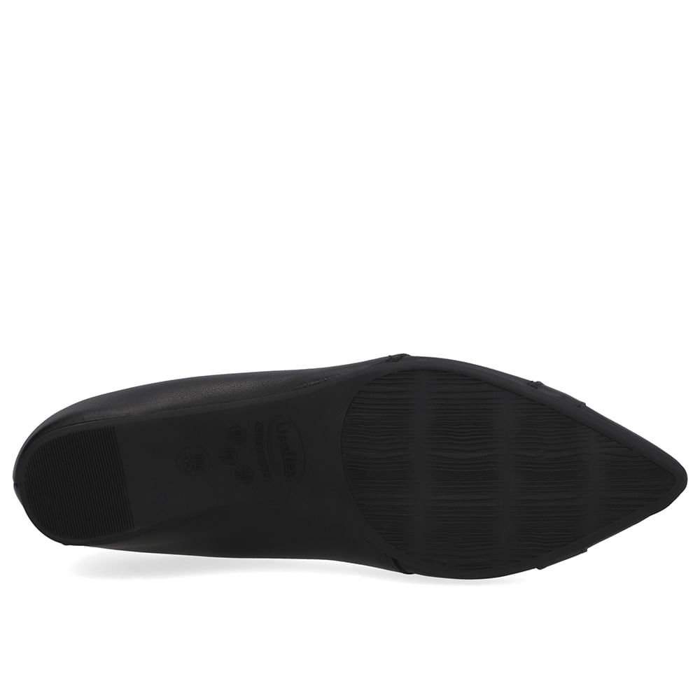 Sapatilha Preta Couro Recortes Preto 5