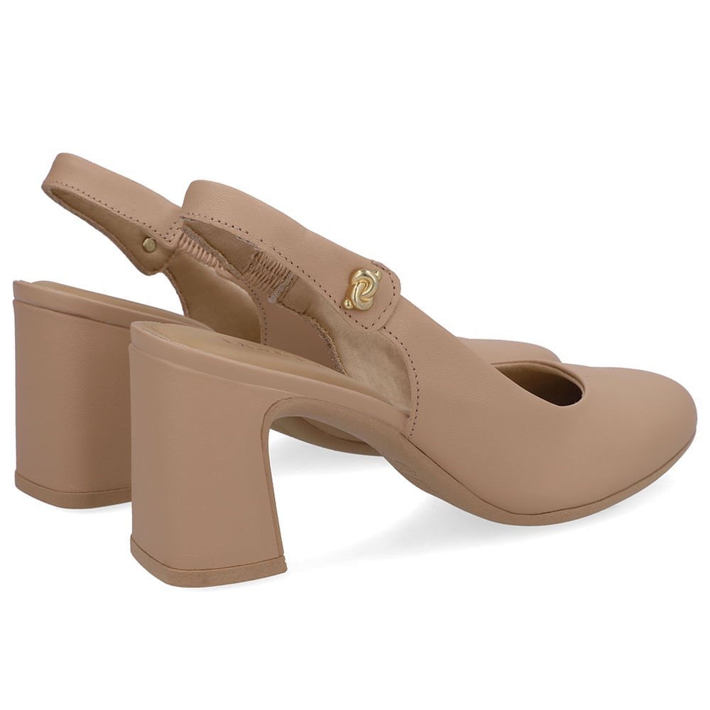 Slingback Bege Couro Detalhe Nó Bege 3
