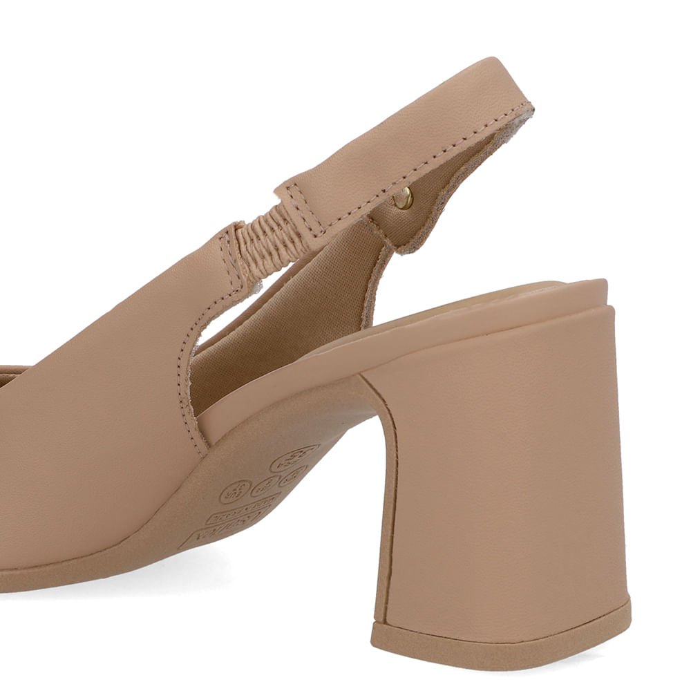 Slingback Bege Couro Detalhe Nó Bege 4