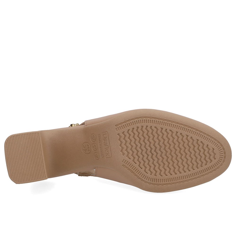 Slingback Bege Couro Detalhe Nó Bege 5