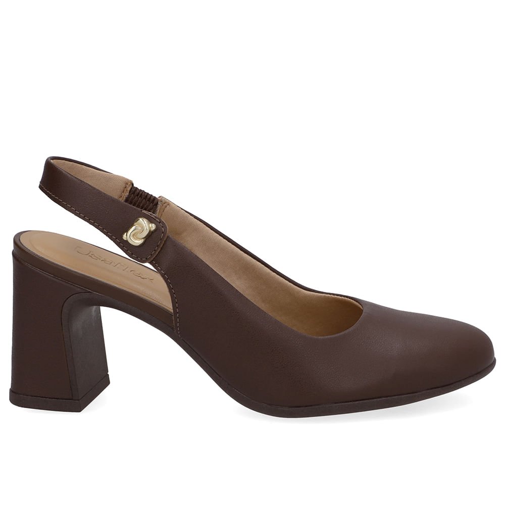 Slingback Marrom Pinhão Couro Detalhe Nó