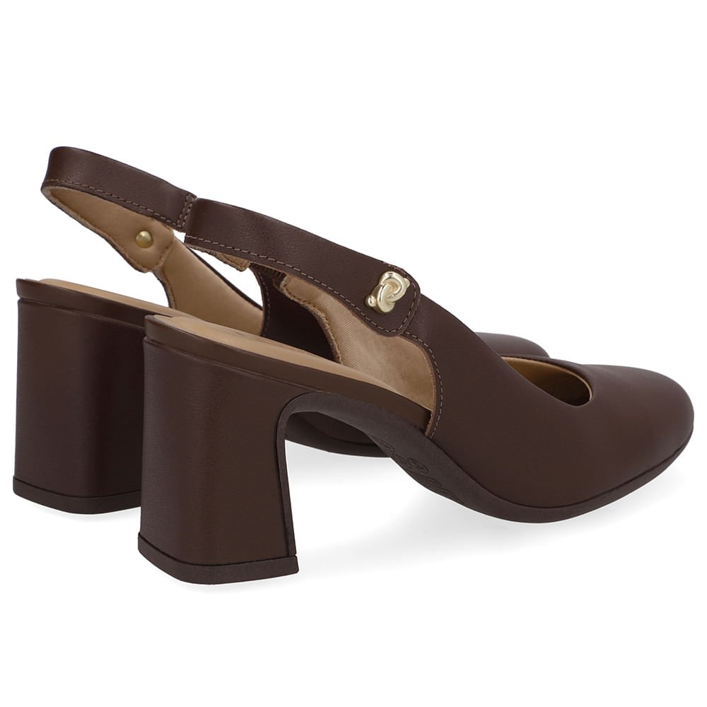 Slingback Marrom Pinhão Couro Detalhe Nó Marrom 3