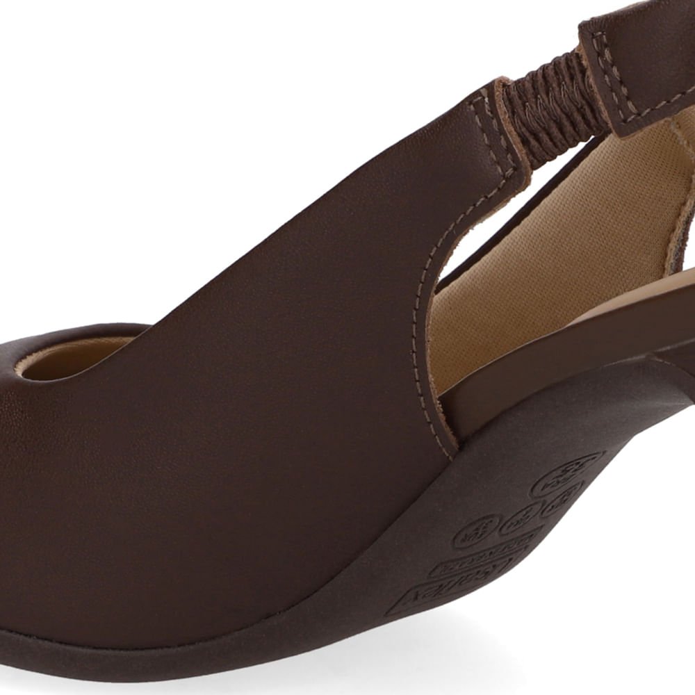 Slingback Marrom Pinhão Couro Detalhe Nó Marrom 4