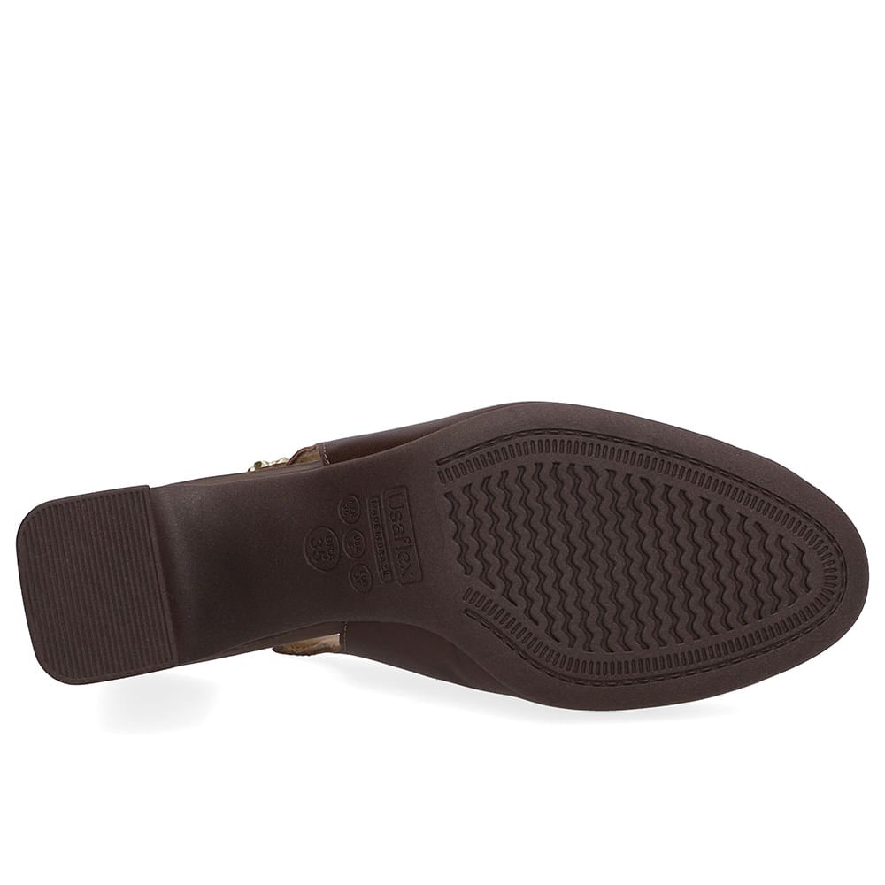 Slingback Marrom Pinhão Couro Detalhe Nó Marrom 5