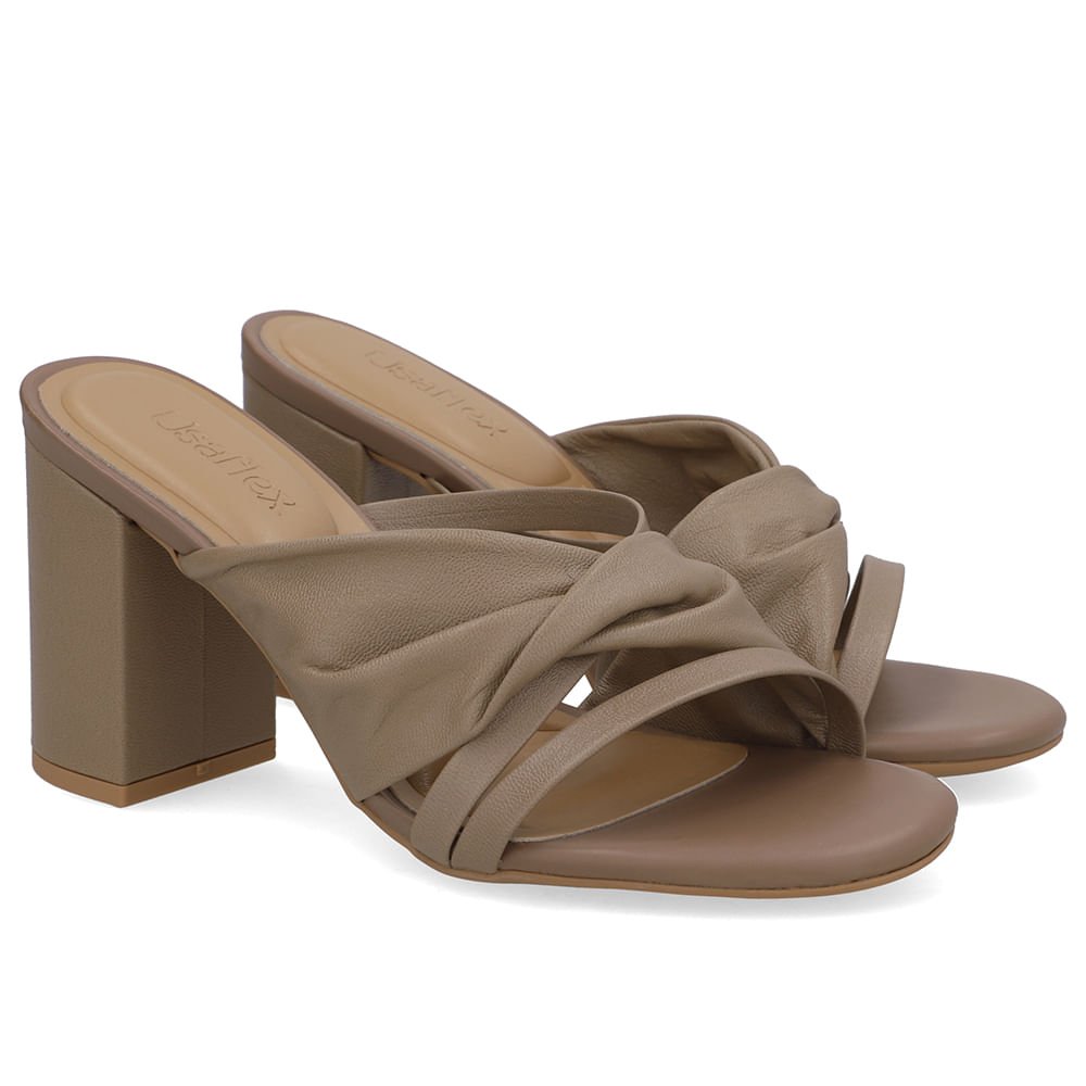 Tamanco Marrom Couro Torcido Marrom 2